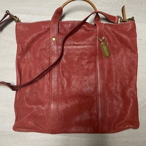 Coach Red Leather slim Tote Bag men’s or unisex